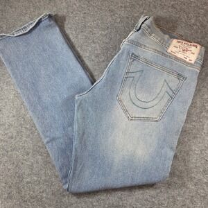 True Religion Ricky Jeans Mens 36 Relaxed Straight Leg Light Wash 31 Inseam